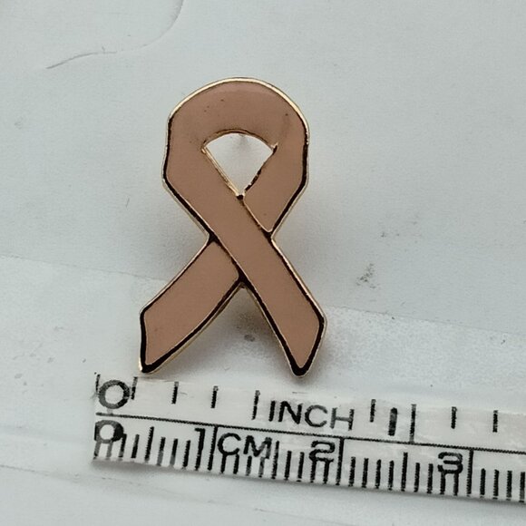Pink Ribbon Awareness Pin Breast Cancer Awareness Survivor Lapel Pinback - Picture 2 of 2